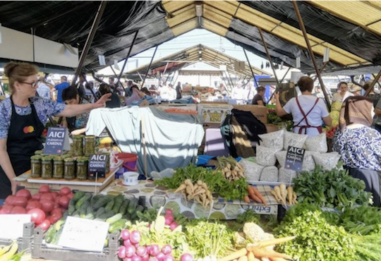 Local market accepts credit cards in Sibiu