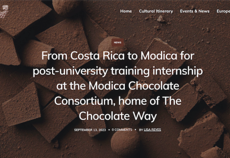 From Costa Rica to Modica for post-graduate internship at the Consortium of Chocolate of Modica